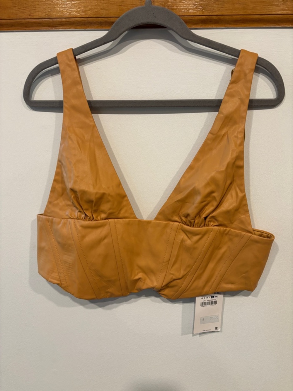 Zara Faux Leather Corset Crop Top - Women’s XL